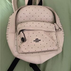 Coach Cream Studded Leather Backpack